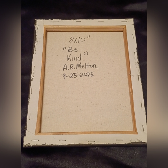 Handpainted "Be Kind" Word Art Saying Acrylic Painting On Canvas Home Decor 8x10 - Picture 3 of 3